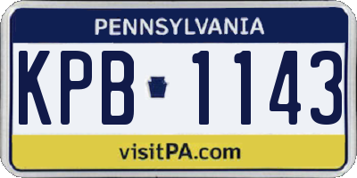 PA license plate KPB1143