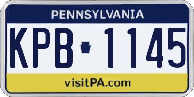 PA license plate KPB1145