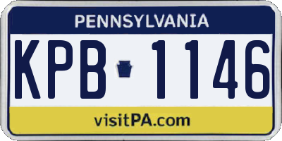 PA license plate KPB1146