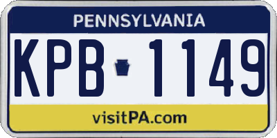 PA license plate KPB1149