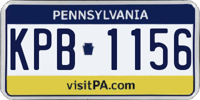 PA license plate KPB1156
