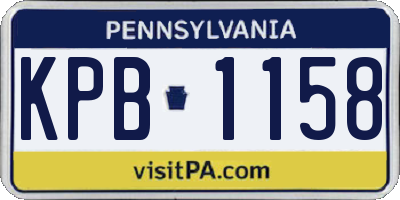 PA license plate KPB1158