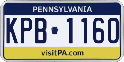 PA license plate KPB1160