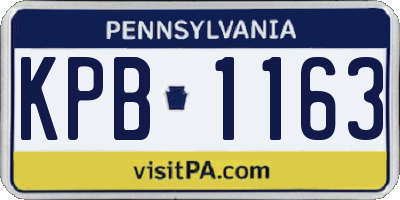 PA license plate KPB1163