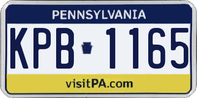 PA license plate KPB1165