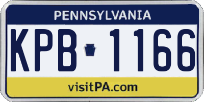 PA license plate KPB1166