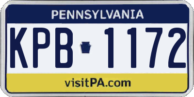 PA license plate KPB1172