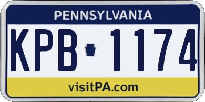 PA license plate KPB1174