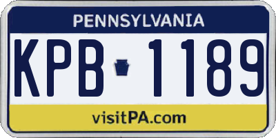 PA license plate KPB1189
