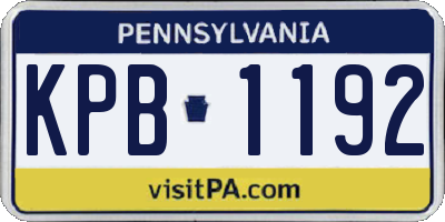 PA license plate KPB1192