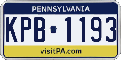 PA license plate KPB1193
