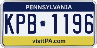 PA license plate KPB1196