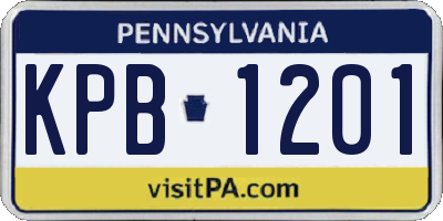 PA license plate KPB1201
