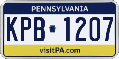 PA license plate KPB1207
