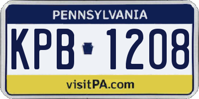 PA license plate KPB1208