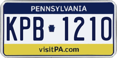 PA license plate KPB1210