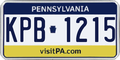PA license plate KPB1215