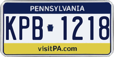 PA license plate KPB1218