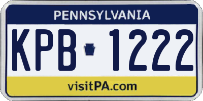 PA license plate KPB1222