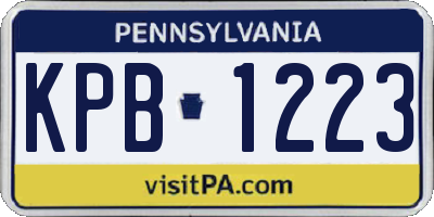 PA license plate KPB1223