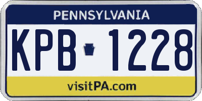 PA license plate KPB1228
