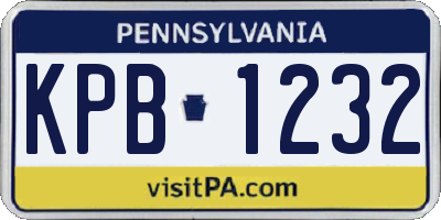 PA license plate KPB1232