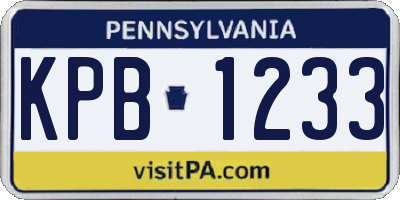 PA license plate KPB1233