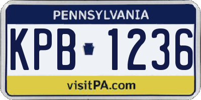 PA license plate KPB1236