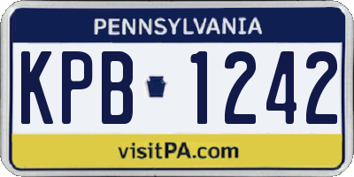 PA license plate KPB1242