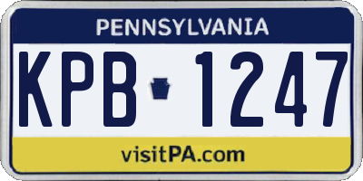 PA license plate KPB1247
