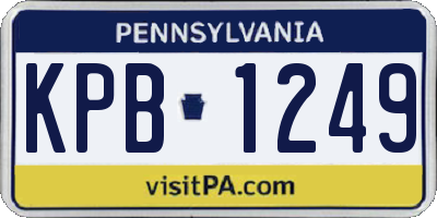 PA license plate KPB1249