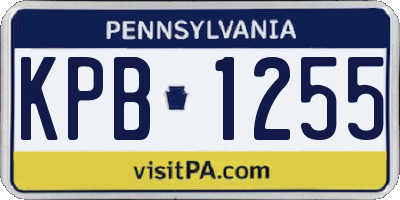 PA license plate KPB1255