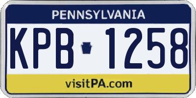 PA license plate KPB1258