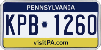 PA license plate KPB1260