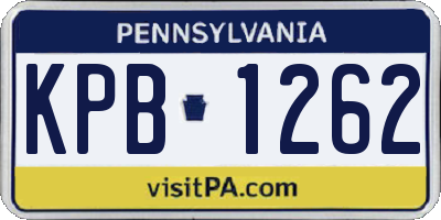 PA license plate KPB1262
