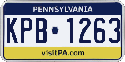 PA license plate KPB1263