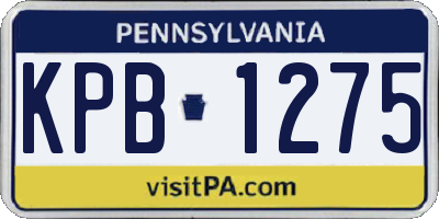 PA license plate KPB1275
