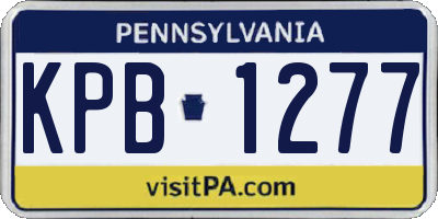 PA license plate KPB1277