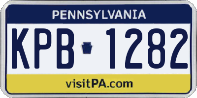 PA license plate KPB1282