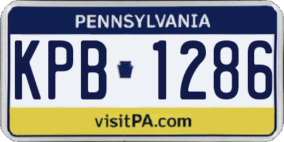 PA license plate KPB1286