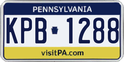 PA license plate KPB1288