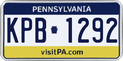 PA license plate KPB1292
