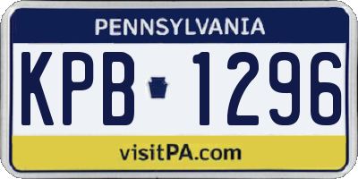 PA license plate KPB1296