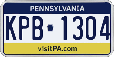 PA license plate KPB1304