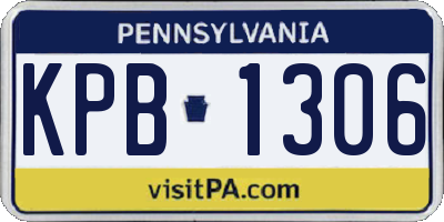 PA license plate KPB1306