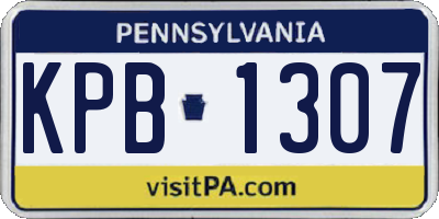 PA license plate KPB1307