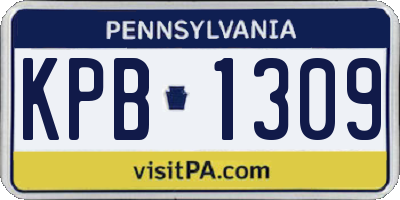 PA license plate KPB1309