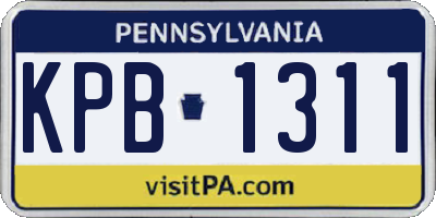 PA license plate KPB1311