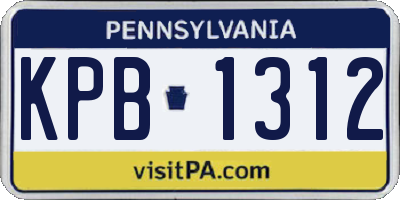 PA license plate KPB1312