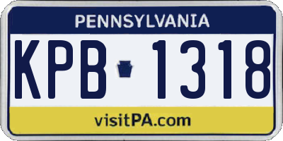 PA license plate KPB1318
